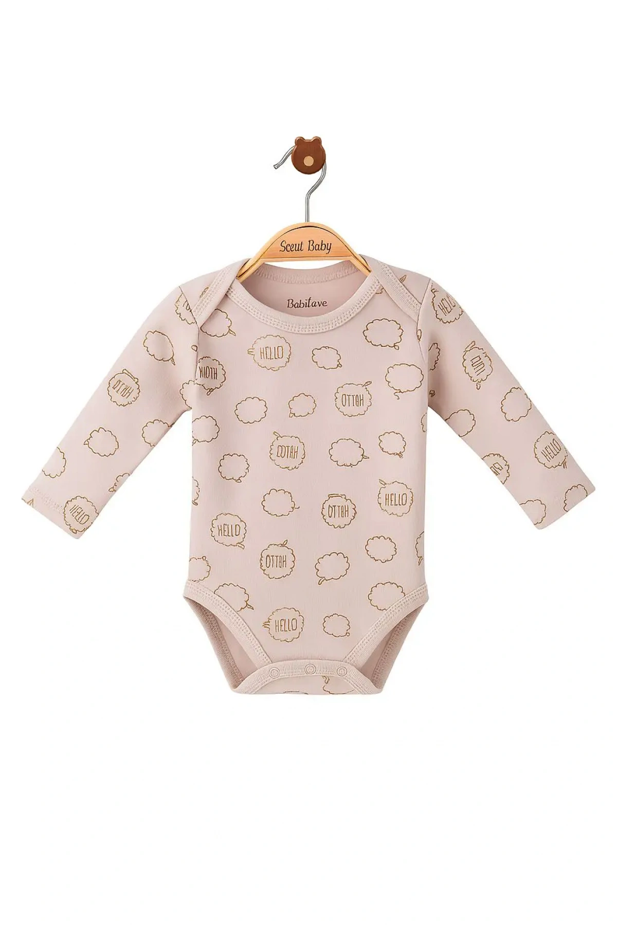 Organik Pamuk Bebek Body Zıbın Bej