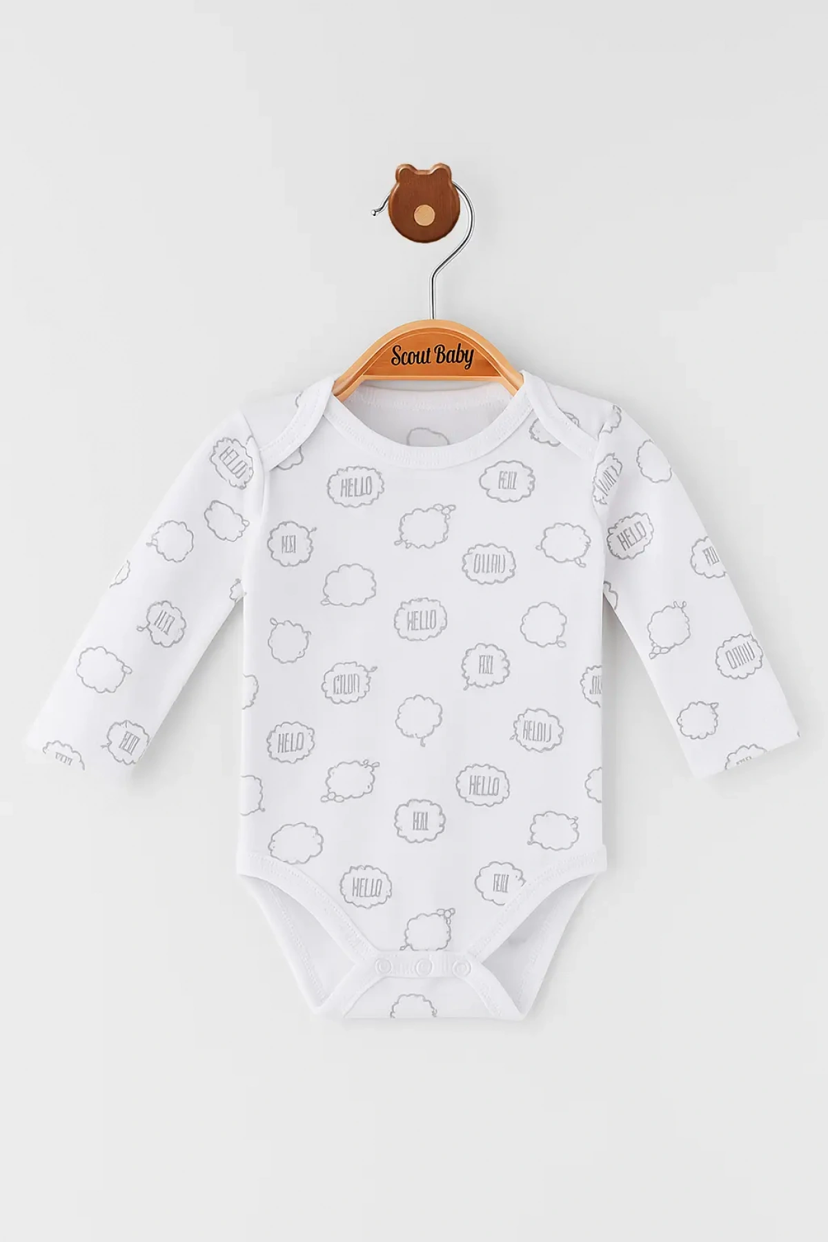 Organik Pamuk Bebek Body Zıbın Beyaz