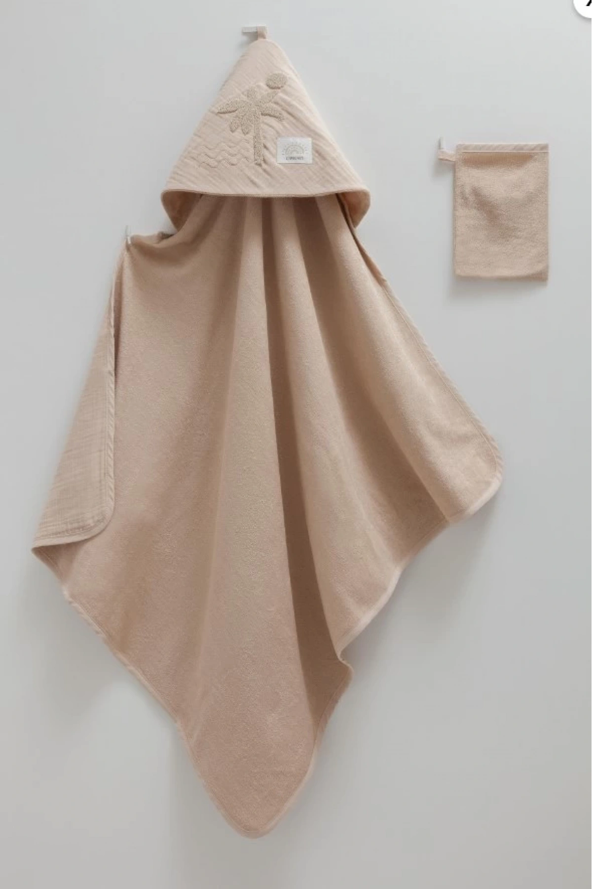 Premium Unisex Kahverengi Havlu 75x90 cm Yumuşak ve Dayanıklı Bebek Havlusu