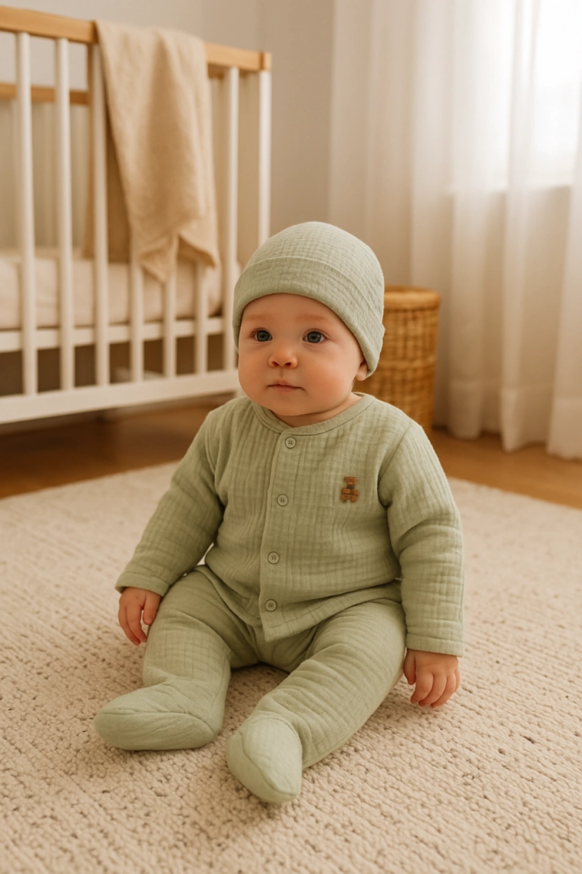 Unisex Bebek 2li Takım  Günlük Kullanıma Uygun Şık Bebek Seti