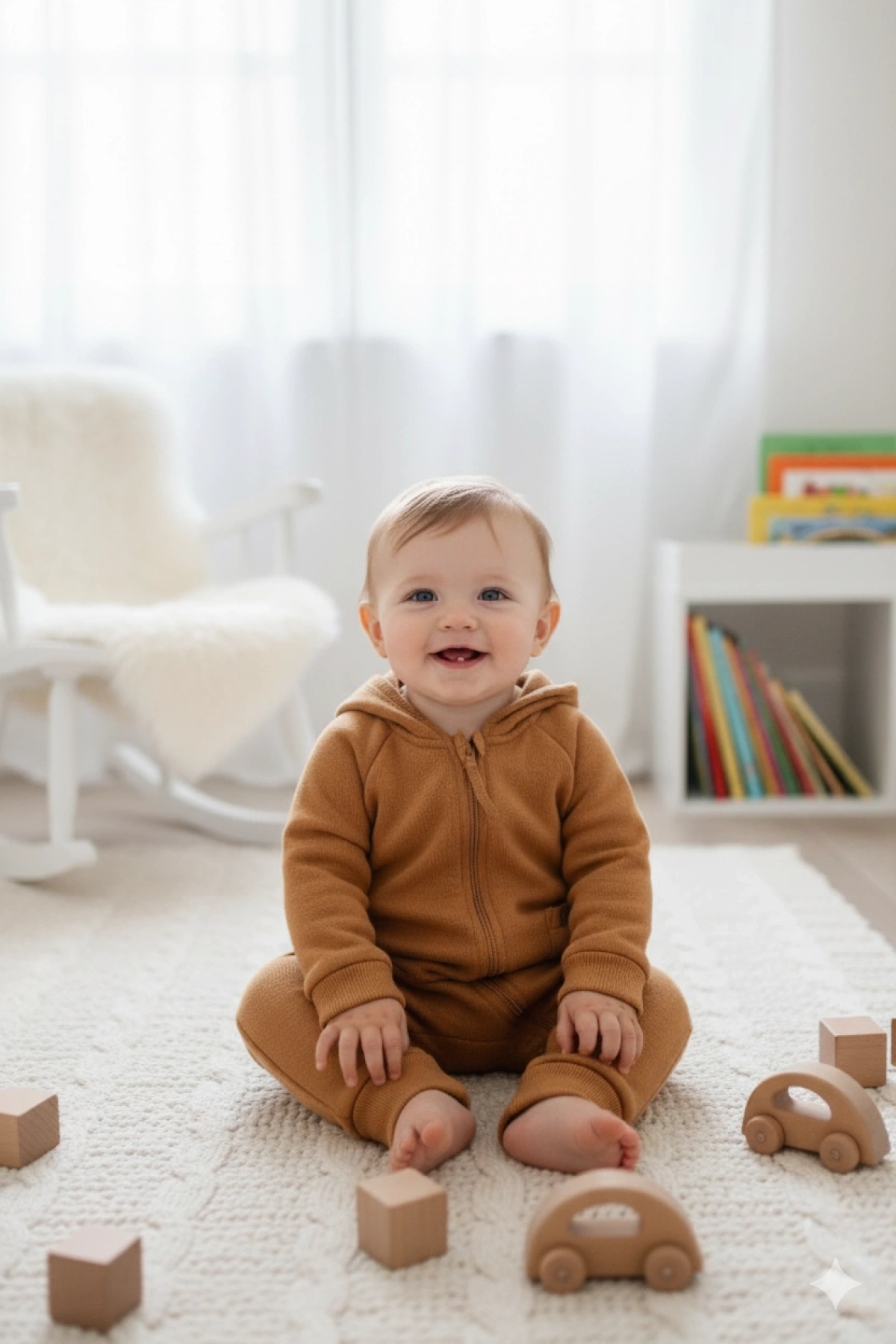 Unısex Bebek Hardal Rengi Tulum Konforlu ve Yumuşak Bebek Tulum