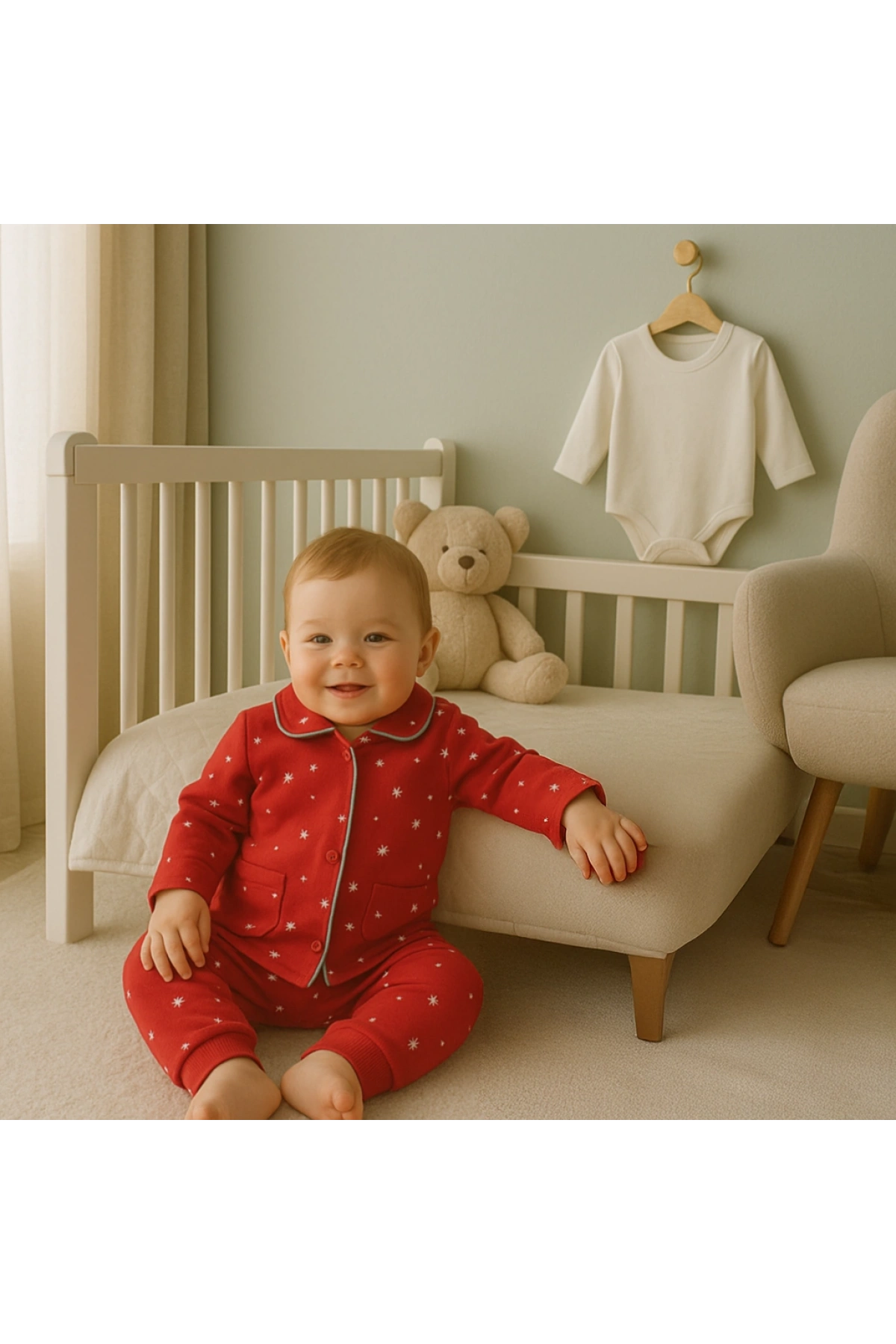 Unisex Yılbaşı Temalı Bebek Pijama  Sevimli ve Rahat Bebek Pijama Takımı