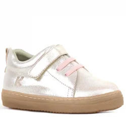Anatomik Hakiki Deri Yumuşak Pudra Simli Lastikli Cırtlı Çocuk Ayakkabı