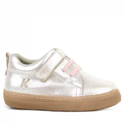 Anatomik Hakiki Deri Yumuşak Pudra Simli Lastikli Cırtlı Çocuk Ayakkabı