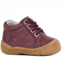 Anatomik Yumuşak Hakiki Deri Fermuarlı Bordo Bebek Bot Ayakkabı