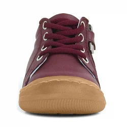 Anatomik Yumuşak Hakiki Deri Fermuarlı Bordo Bebek Bot Ayakkabı