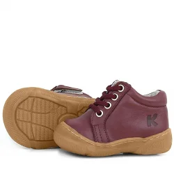 Anatomik Yumuşak Hakiki Deri Fermuarlı Bordo Bebek Bot Ayakkabı