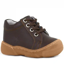 Anatomik Yumuşak Hakiki Deri Fermuarlı Kahve Bebek Bot Ayakkabı