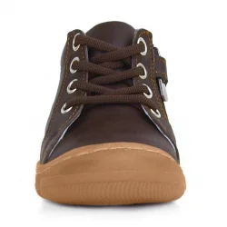 Anatomik Yumuşak Hakiki Deri Fermuarlı Kahve Bebek Bot Ayakkabı