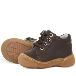 Anatomik Yumuşak Hakiki Deri Fermuarlı Kahve Bebek Bot Ayakkabı