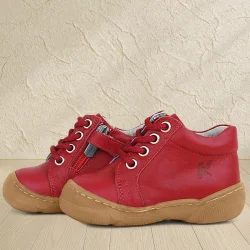 Anatomik Yumuşak Hakiki Deri Fermuarlı Kırmızı Bebek Bot Ayakkabı