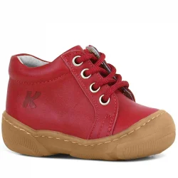 Anatomik Yumuşak Hakiki Deri Fermuarlı Kırmızı Bebek Bot Ayakkabı