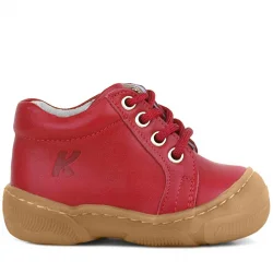 Anatomik Yumuşak Hakiki Deri Fermuarlı Kırmızı Bebek Bot Ayakkabı