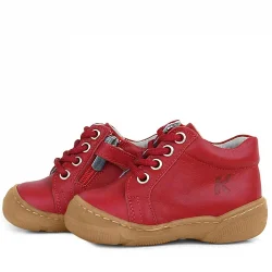 Anatomik Yumuşak Hakiki Deri Fermuarlı Kırmızı Bebek Bot Ayakkabı