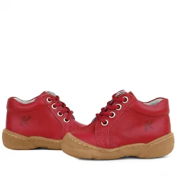 Anatomik Yumuşak Hakiki Deri Fermuarlı Kırmızı Bebek Bot Ayakkabı