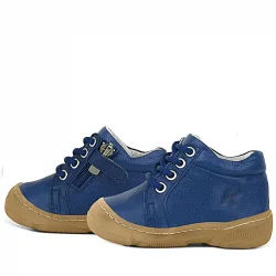 Anatomik Yumuşak Hakiki Deri Fermuarlı Lacivert Bebek Bot Ayakkabı