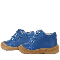 Anatomik Yumuşak Hakiki Deri Fermuarlı Lacivert Mavi Bebek Bot Ayakkabı