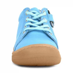 Anatomik Yumuşak Hakiki Deri Fermuarlı Mavi Bebek Bot Ayakkabı