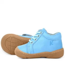 Anatomik Yumuşak Hakiki Deri Fermuarlı Mavi Bebek Bot Ayakkabı