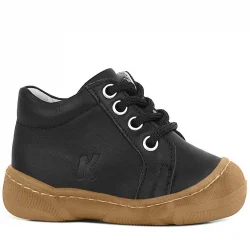 Anatomik Yumuşak Hakiki Deri Fermuarlı Siyah Bebek Bot Ayakkabı