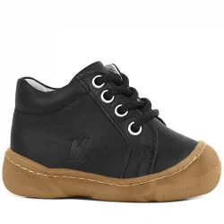 Anatomik Yumuşak Hakiki Deri Fermuarlı Siyah Bebek Bot Ayakkabı