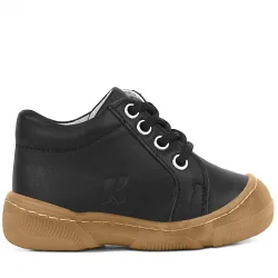 Anatomik Yumuşak Hakiki Deri Fermuarlı Siyah Bebek Bot Ayakkabı