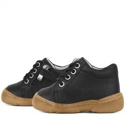 Anatomik Yumuşak Hakiki Deri Fermuarlı Siyah Bebek Bot Ayakkabı