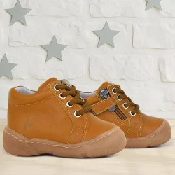 Anatomik Yumuşak Hakiki Deri Fermuarlı Taba Bebek Bot Ayakkabı