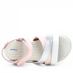 Artico Alexia Hakiki Deri Vaketa Pembe Kız Bebek Sandalet