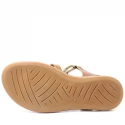 Artico Bellini Hakiki Deri Vaketa Kahve Taba Kız Çocuk Sandalet