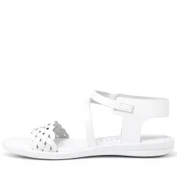 Artico Etoile Hakiki Deri Beyaz Vaketa Kız Çocuk Sandalet