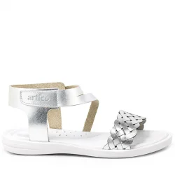 Artico Etoile Hakiki Deri Vaketa Gümüş Gri Kız Çocuk Sandalet