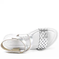 Artico Etoile Hakiki Deri Vaketa Gümüş Gri Kız Çocuk Sandalet