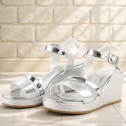 Aurora Gümüş Kız Çocuk Dolgu Topuklu Ayakkabı