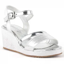 Aurora Gümüş Kız Çocuk Dolgu Topuklu Ayakkabı