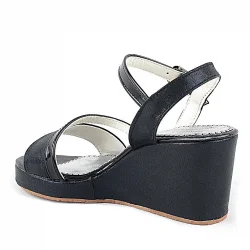 Aurora Siyah Kız Çocuk Dolgu Topuklu Ayakkabı