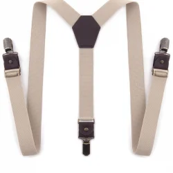Ayarlanabilir Klipsli Bej Çocuk Kemer Pantolon Askısı
