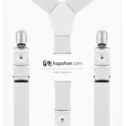 Ayarlanabilir Klipsli Beyaz Çocuk Kemer Pantolon Askısı