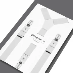 Ayarlanabilir Klipsli Beyaz Çocuk Kemer Pantolon Askısı