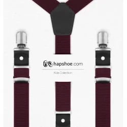 Ayarlanabilir Klipsli Bordo Çocuk Kemer Pantolon Askısı