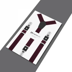 Ayarlanabilir Klipsli Bordo Çocuk Kemer Pantolon Askısı