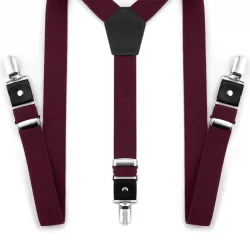 Ayarlanabilir Klipsli Bordo Çocuk Kemer Pantolon Askısı