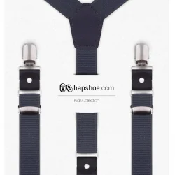 Ayarlanabilir Klipsli Gri Lacivert Çocuk Kemer Pantolon Askısı