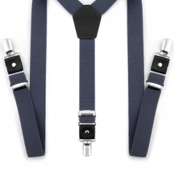 Ayarlanabilir Klipsli Gri Lacivert Çocuk Kemer Pantolon Askısı
