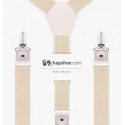 Ayarlanabilir Klipsli Krem Çocuk Kemer Pantolon Askısı
