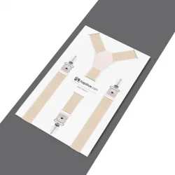 Ayarlanabilir Klipsli Krem Çocuk Kemer Pantolon Askısı