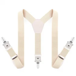 Ayarlanabilir Klipsli Krem Çocuk Kemer Pantolon Askısı