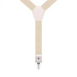 Ayarlanabilir Klipsli Krem Çocuk Kemer Pantolon Askısı