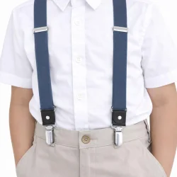 Ayarlanabilir Klipsli Lacivert Çocuk Kemer Pantolon Askısı