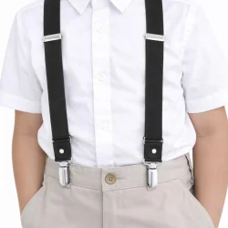 Ayarlanabilir Klipsli Siyah Çocuk Kemer Pantolon Askısı